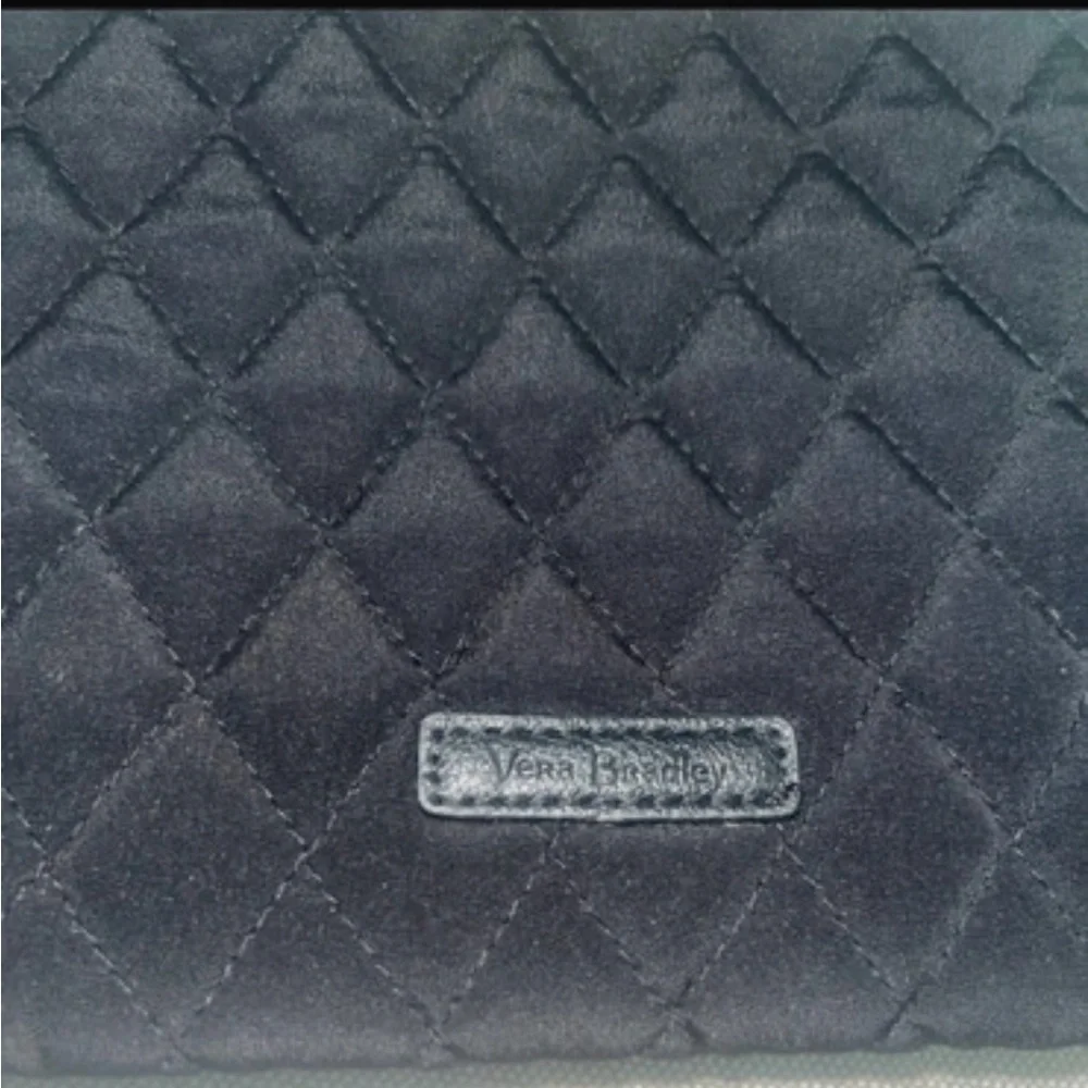 Vera Bradley Quilted Black Zipper Pouch(make up).